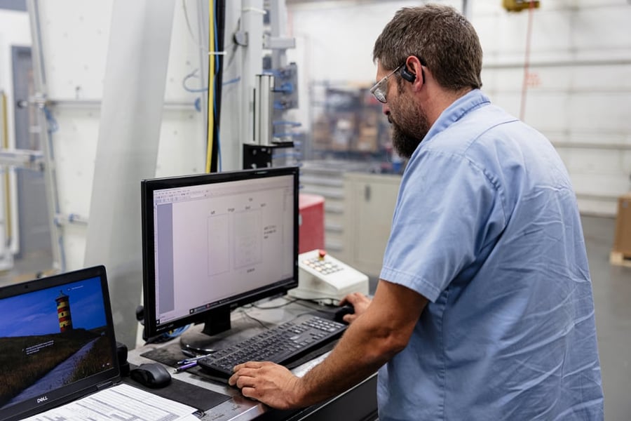 Man using the computer